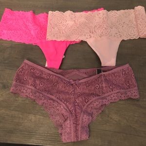 Victorias Secret Set Of 3 Cheeky Small Panties